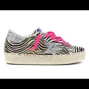 Golden Goose original hi star zebra leather sneaker size 7